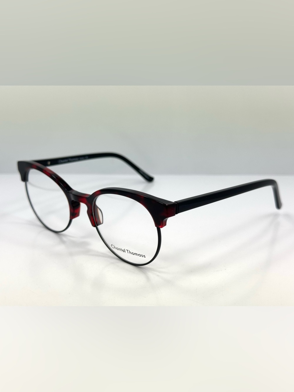 Chantel Thomass Women's Red Black Round Optical Glasses